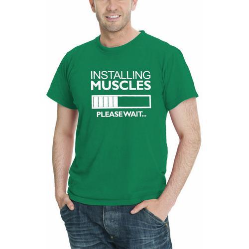 Installing Muscles...Please Wait Funny Men T-Shirt