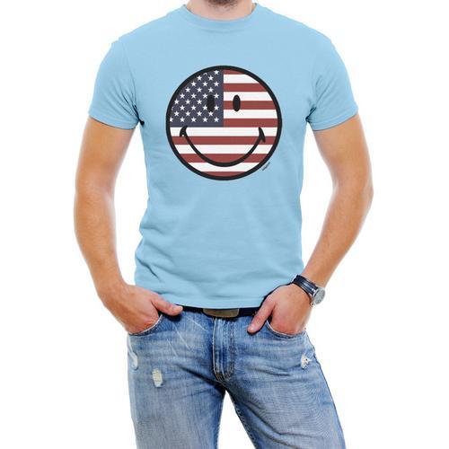 USA Smile Face Men Graphic T-Shirt