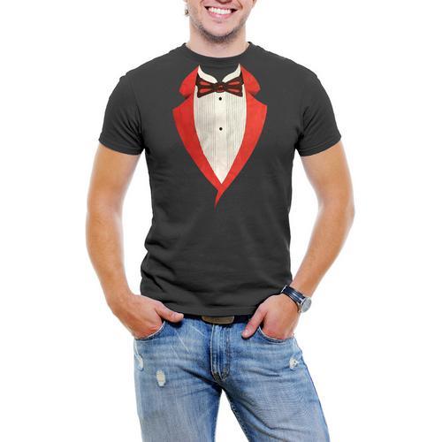 Red Tuxedo Jacket Men T-Shirt Soft Cotton Short Sleeve Tee