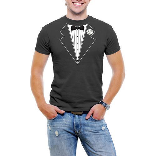 Tuxedo Jacket Men T-Shirt Soft Cotton Short Sleeve Tee